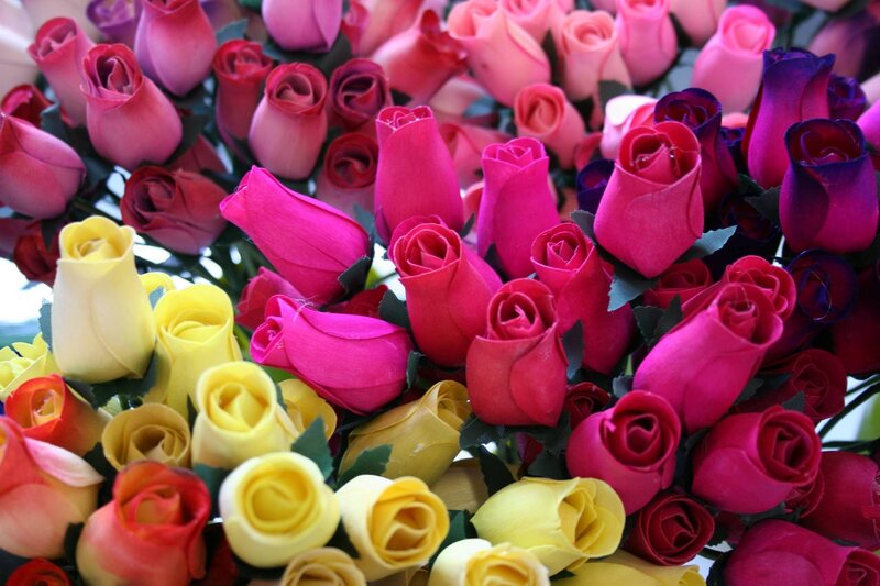 Colorful Rose Bouquet — Pink, Vibrant, Photograph, Flowers