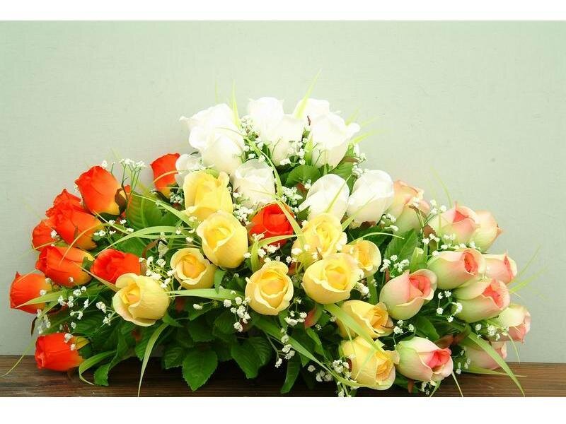 Colorful Rose Bouquet — White