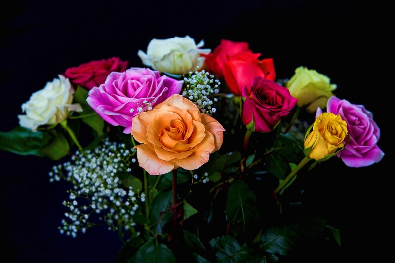 Colorful Roses Bouquet — Pink