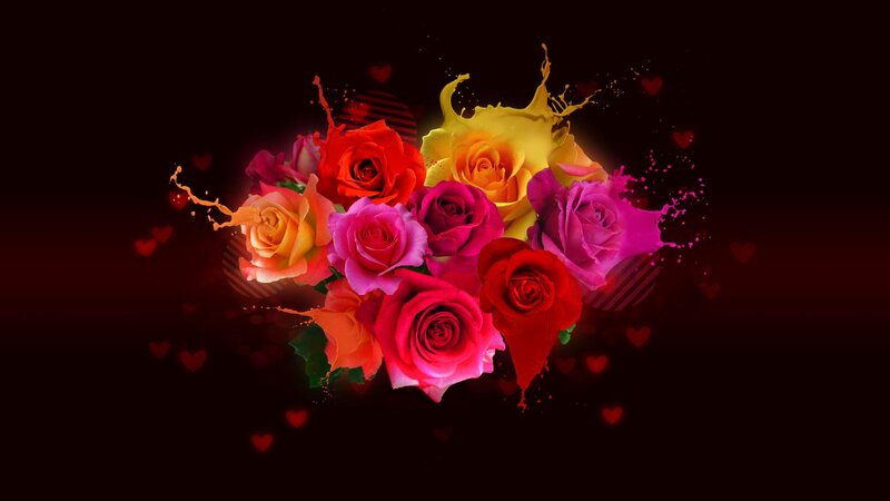 Colorful Roses Bouquet — Red