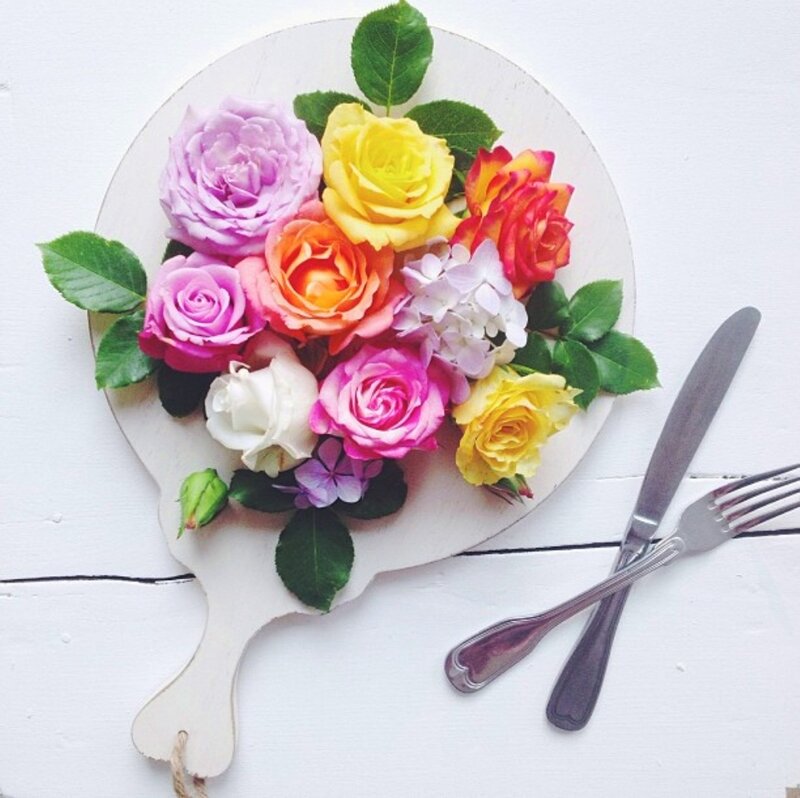 Colorful Roses on Board