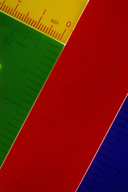 Colorful rulers overlapping