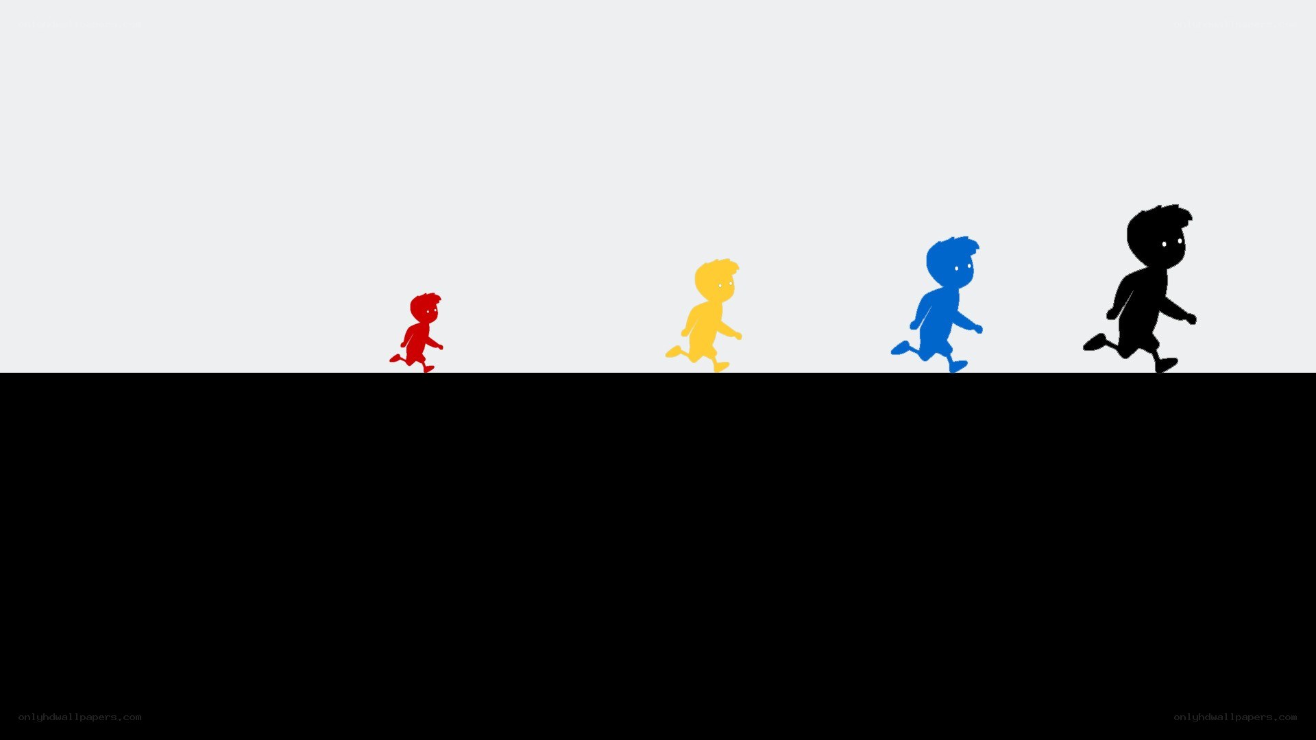 colorful running figures