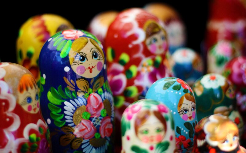 Colorful Russian nesting dolls