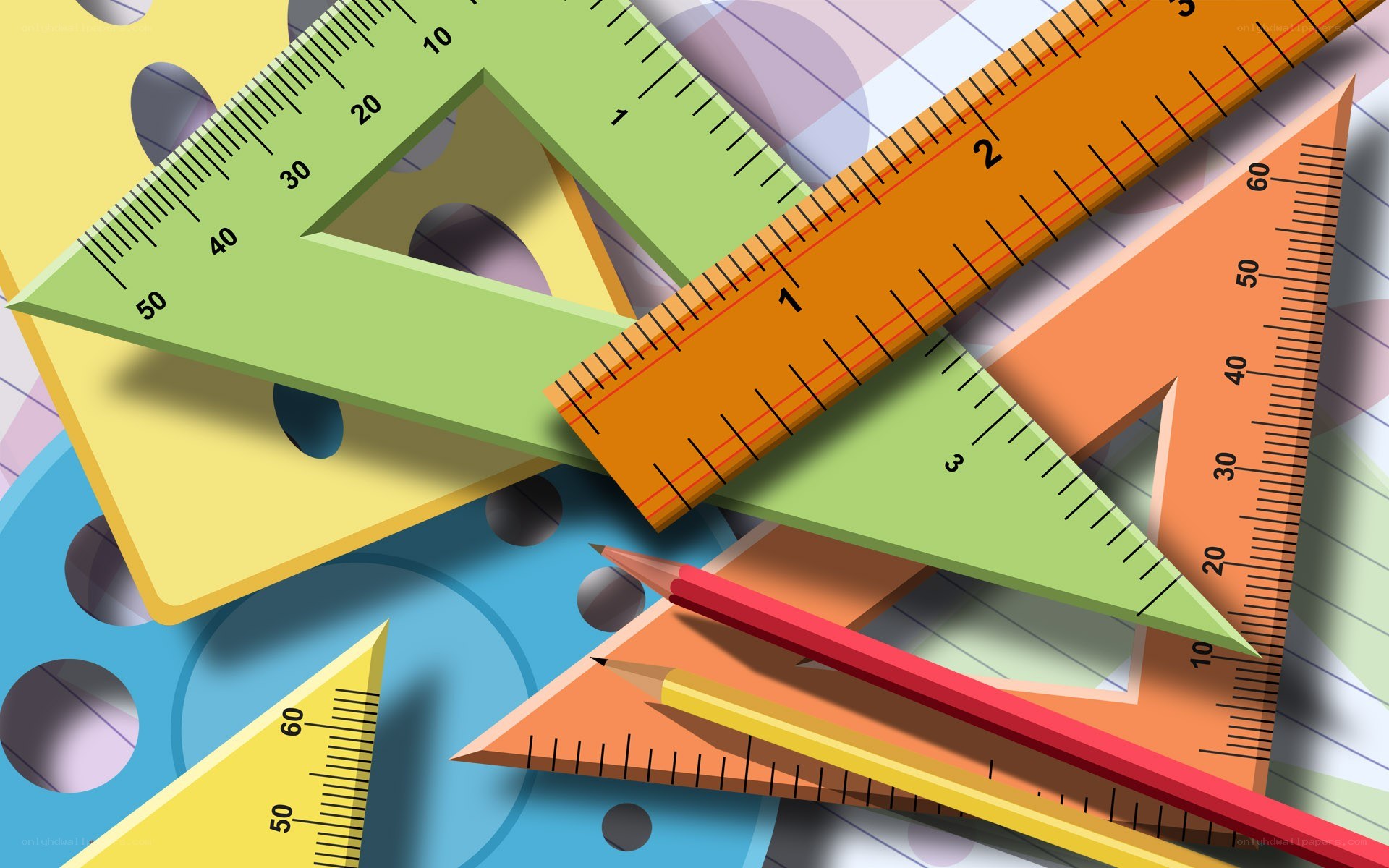 Colorful school supplies