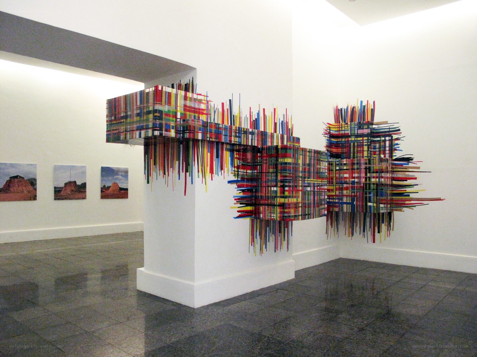 Colorful sculpture in gallery