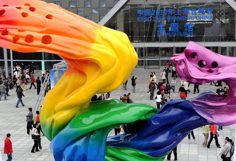 Colorful sculptures at Expo 2010