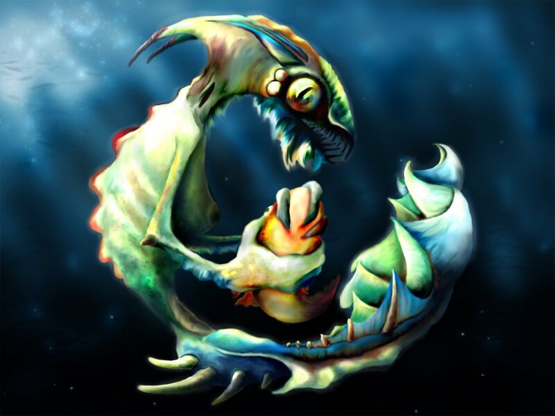 Colorful Sea Creature — Blue
