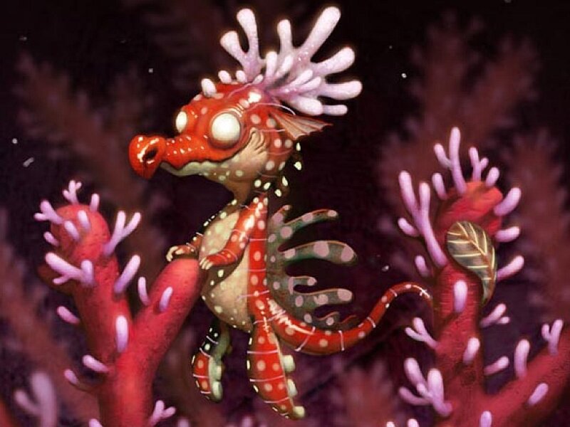 colorful sea dragon illustration