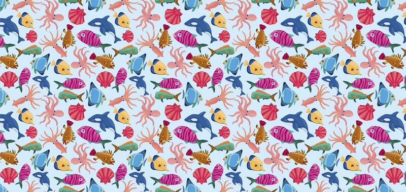 colorful sea life pattern