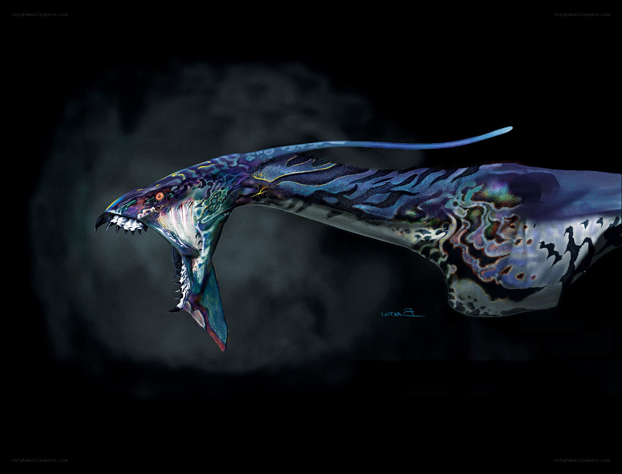 colorful sea monster concept art