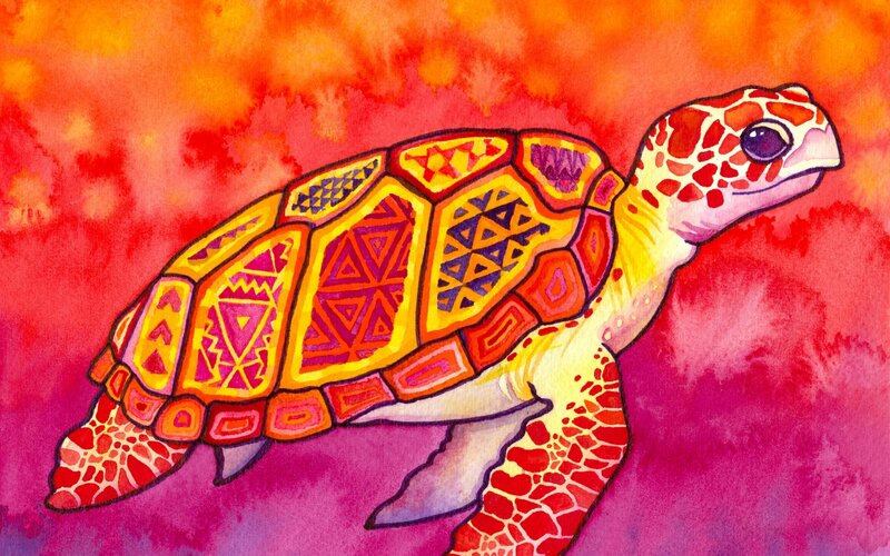 Colorful Sea Turtle
