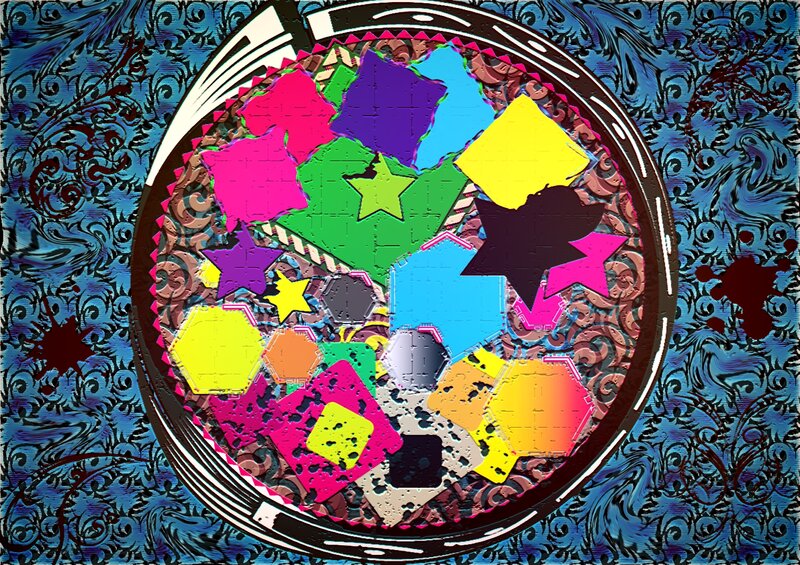 Colorful Shapes in Bowl