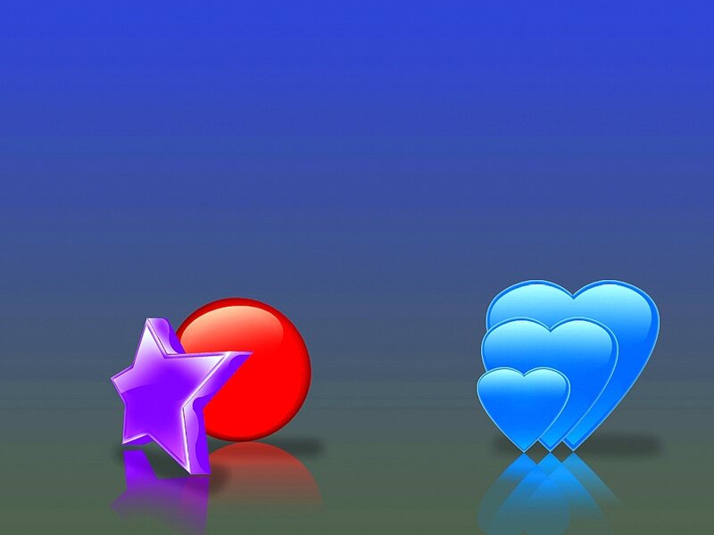 Colorful shapes on blue background