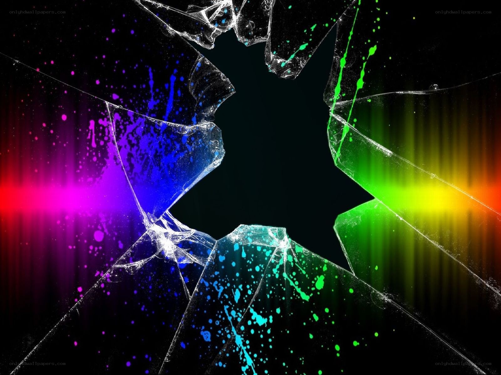 colorful shattered glass effect