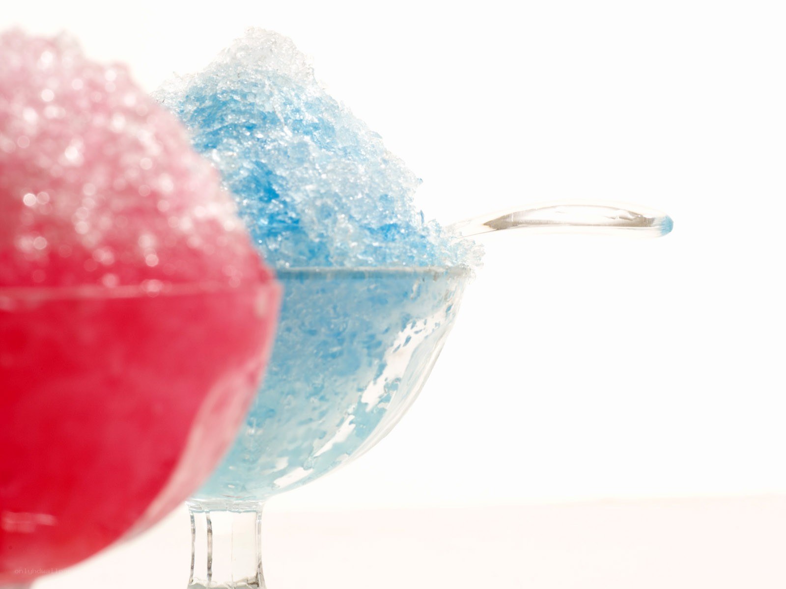 Colorful shaved ice desserts