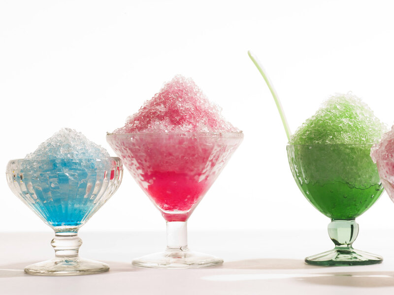 Colorful Shaved Ice Desserts — Blue