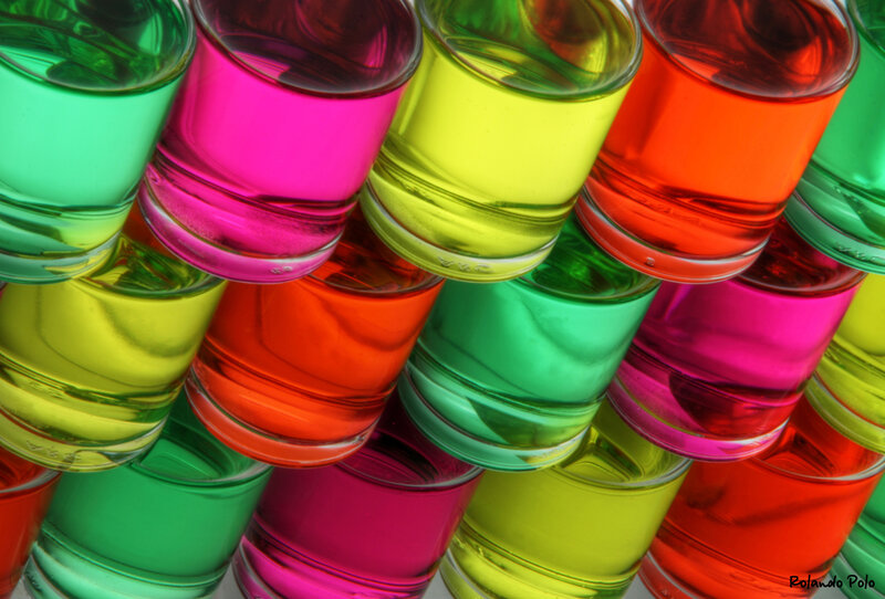 Colorful shot glasses