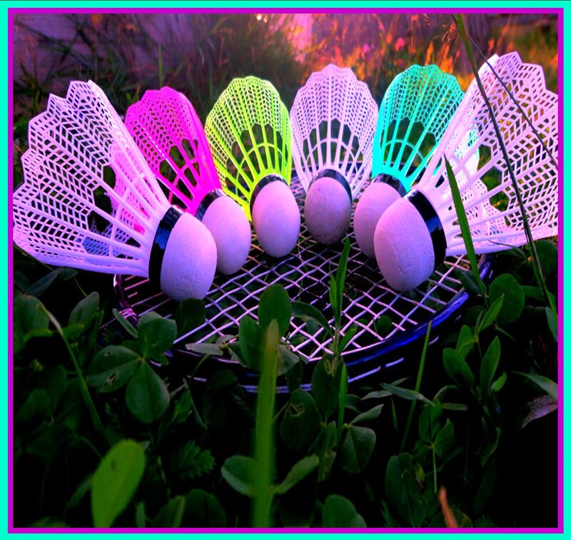 Colorful Shuttlecocks on Racket