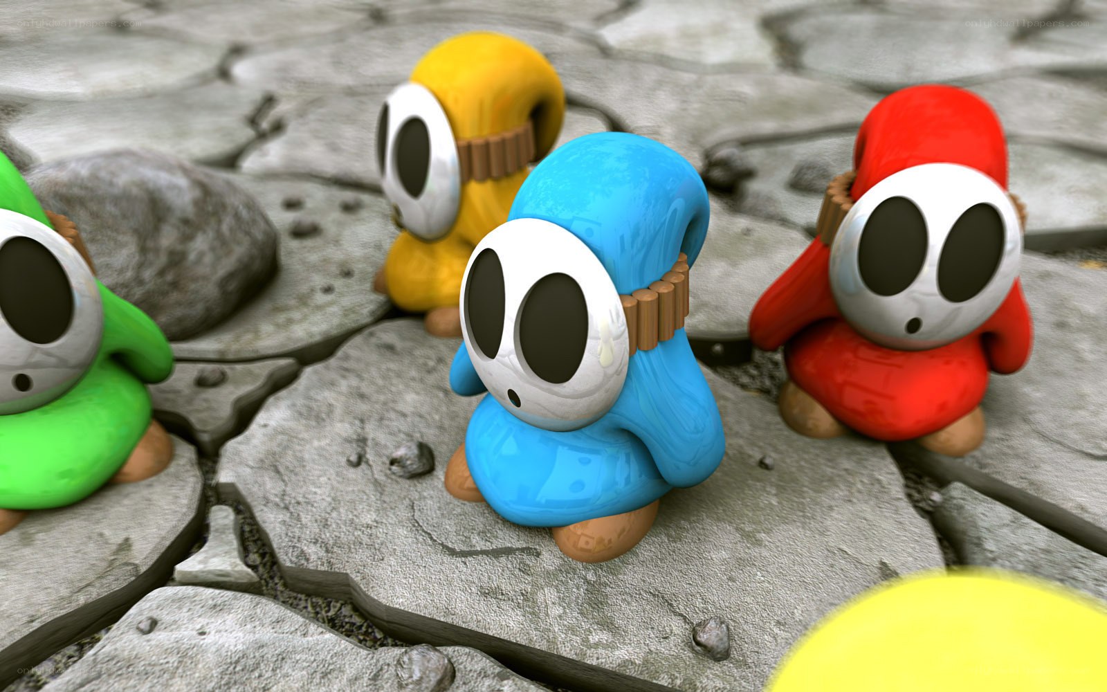 Colorful Shy Guy characters