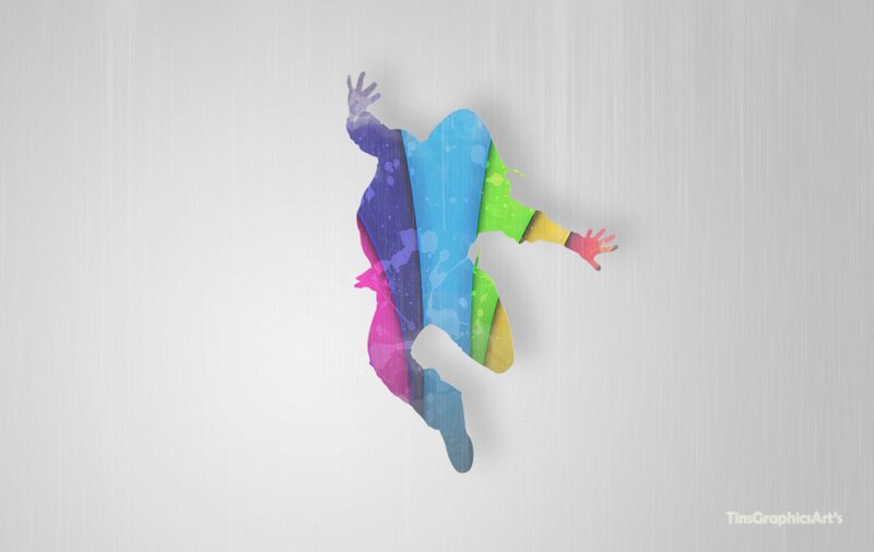 colorful silhouette of a dancer