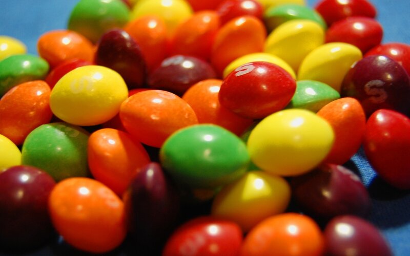 Colorful Skittles candies