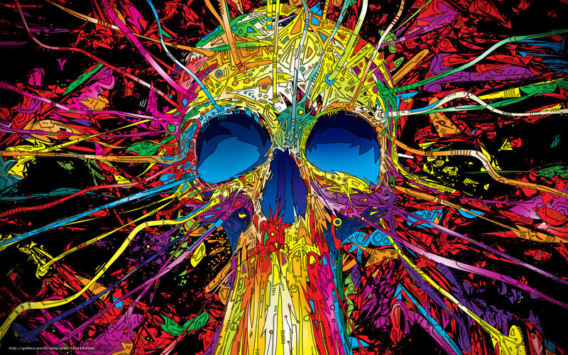 Colorful skull abstract art