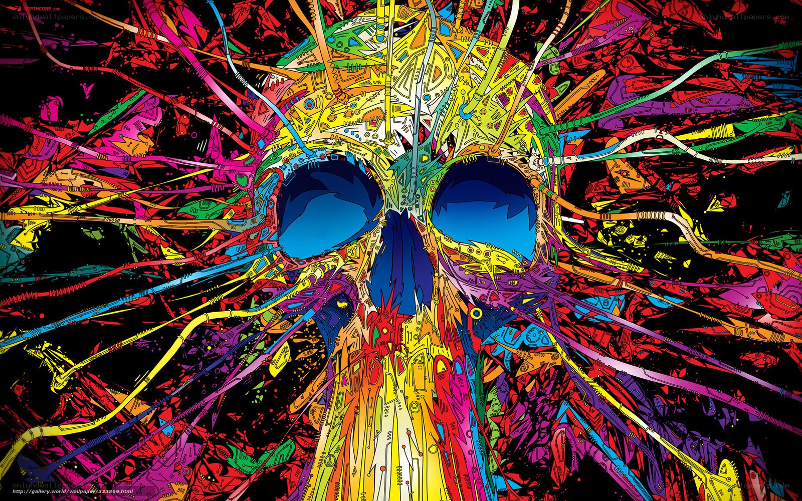 Colorful skull abstract art