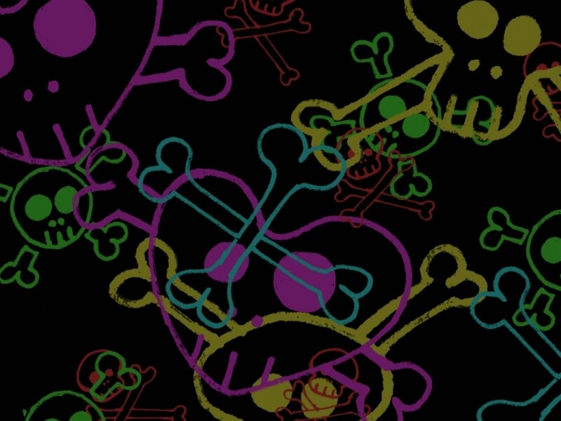 colorful skull and bones pattern