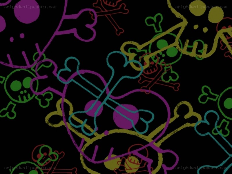 colorful skull and bones pattern