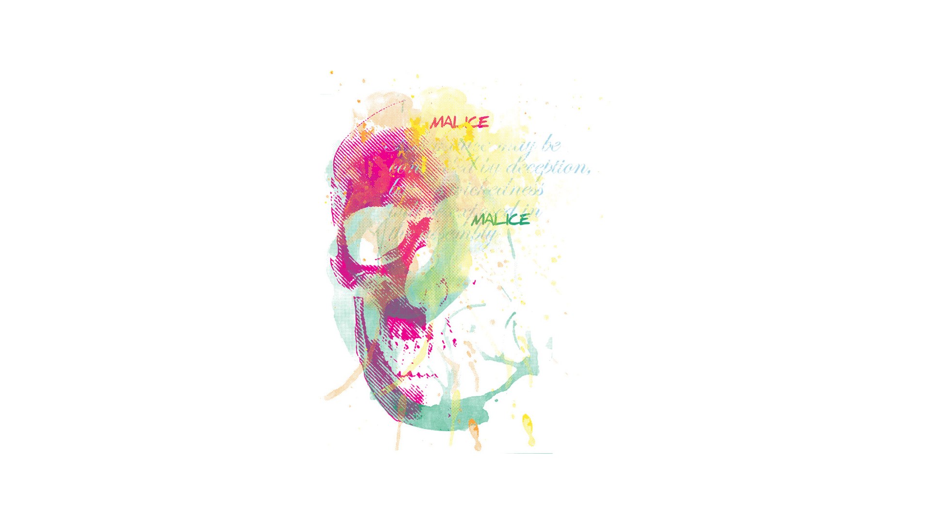 colorful skull art with text