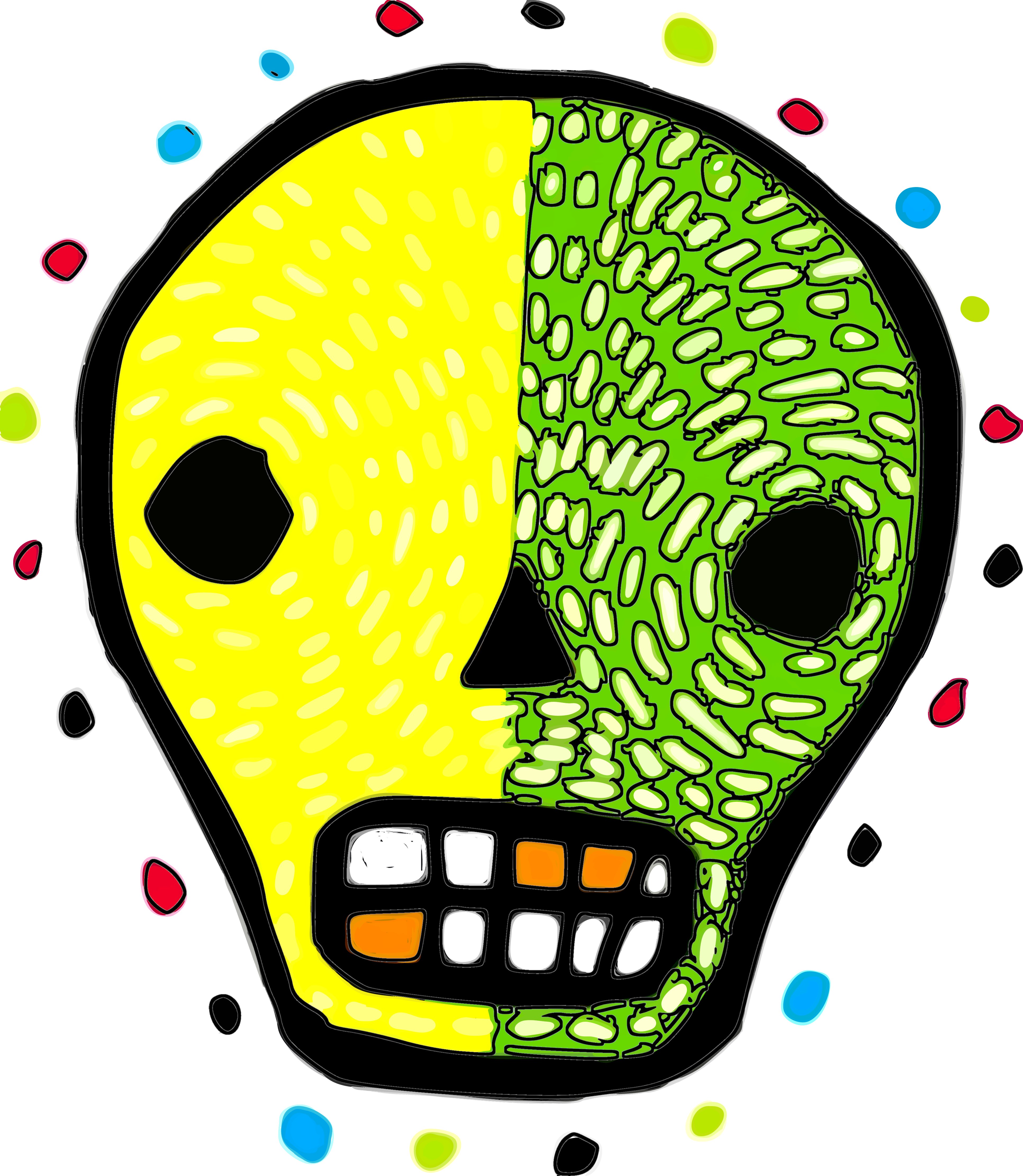 colorful skull art