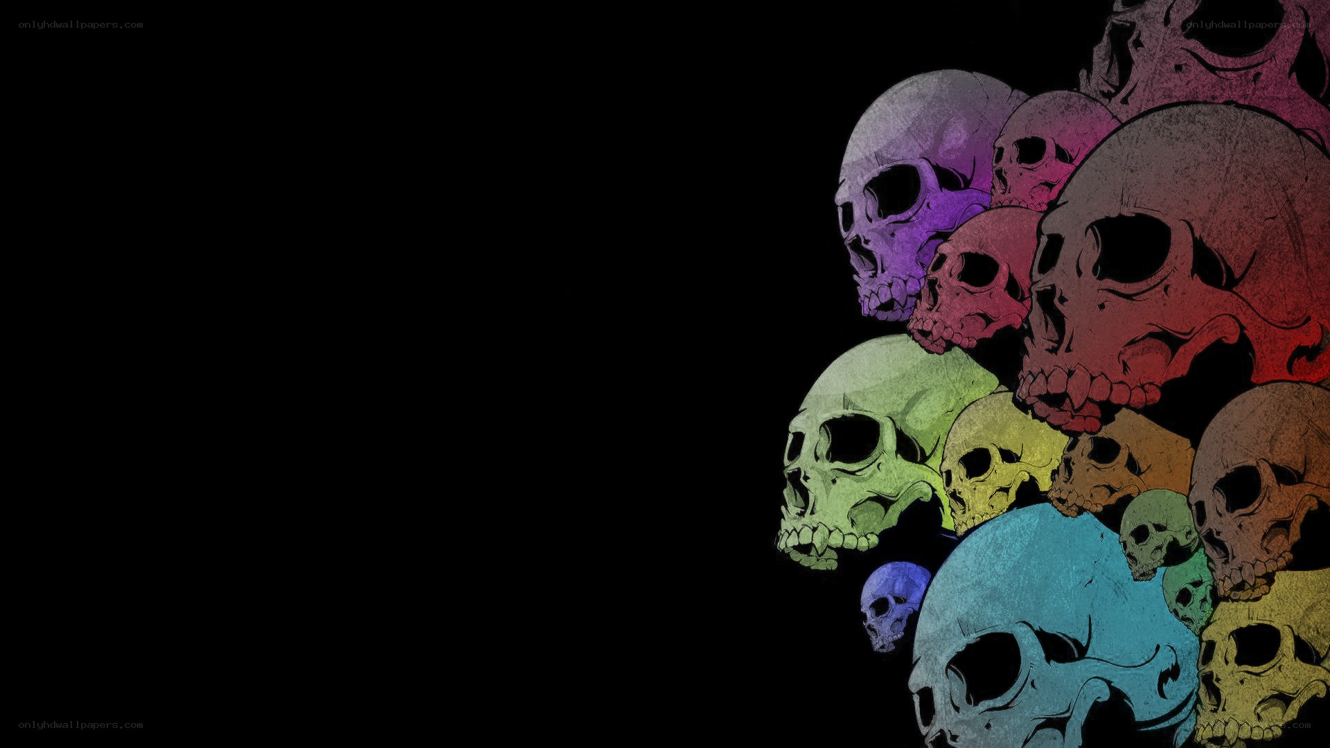colorful skull collage