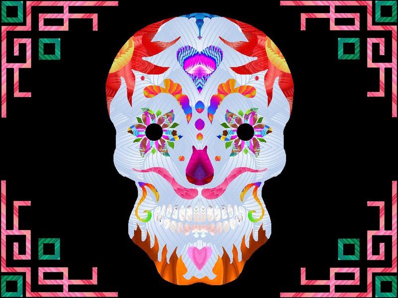 Colorful Skull Decoration