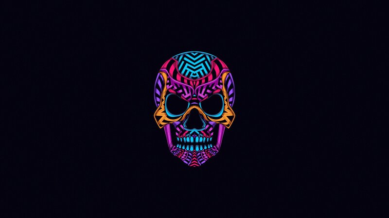 Colorful Skull Design — Purple