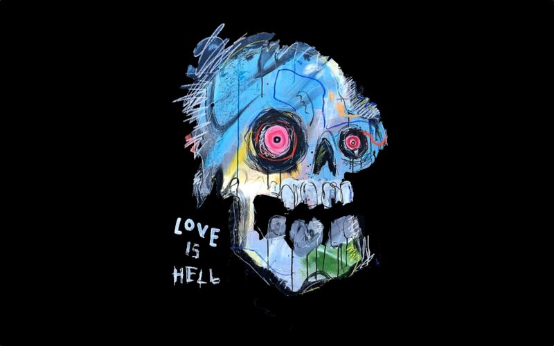 Colorful Skull Drawing