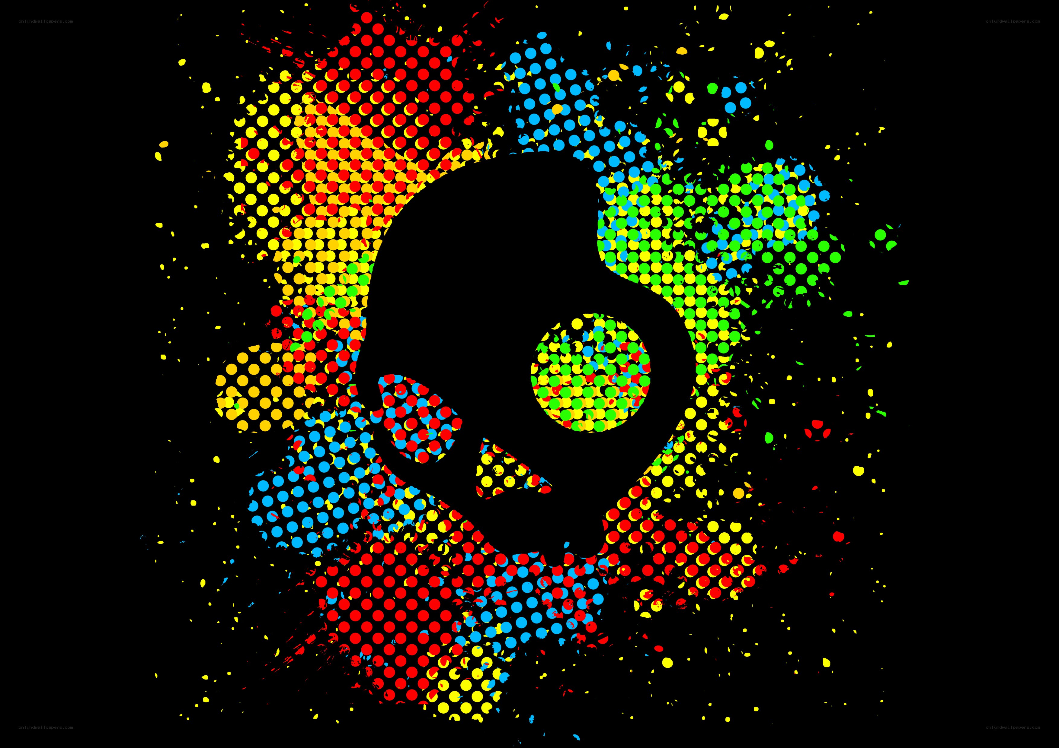 colorful skull logo art