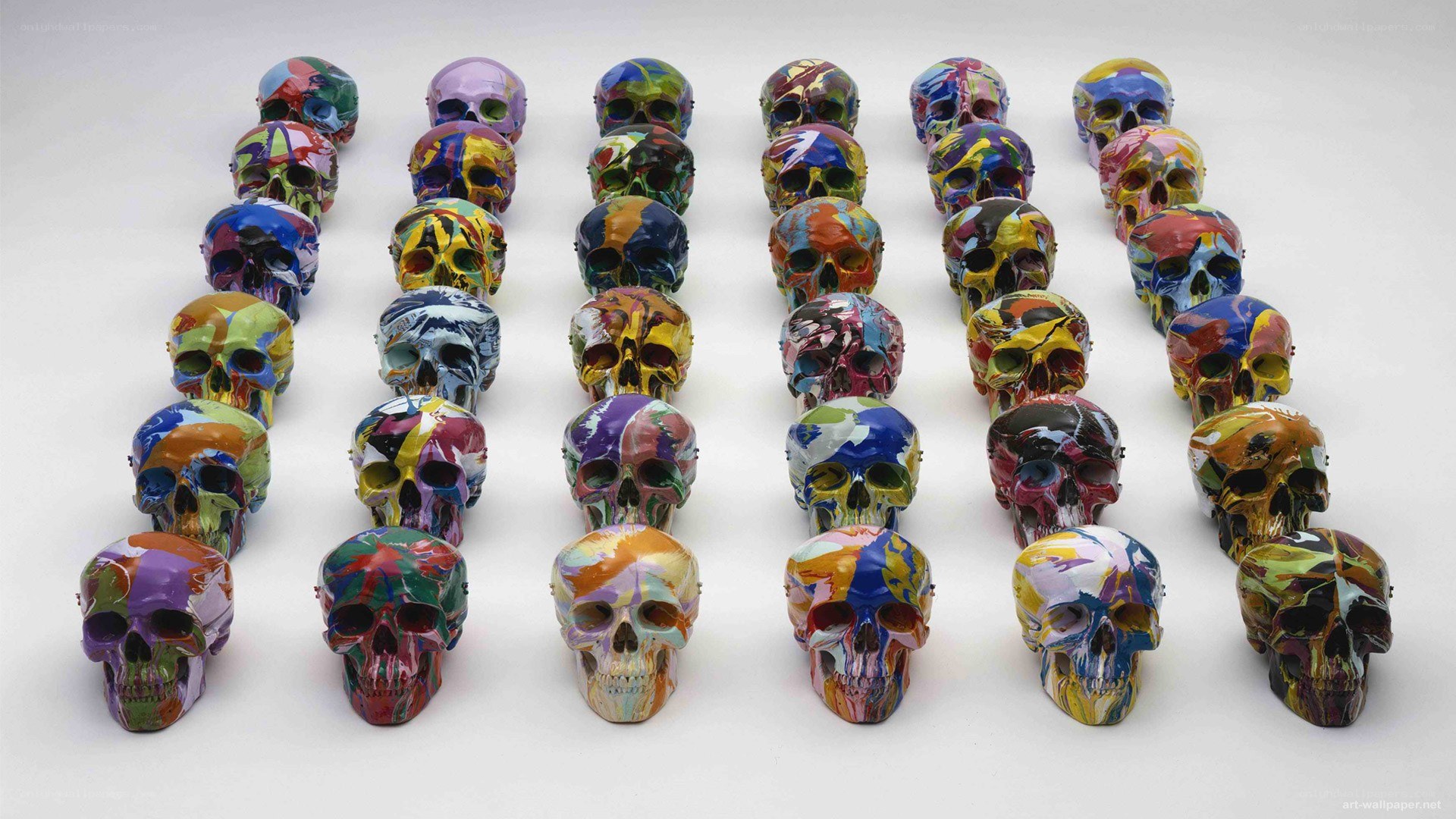 Colorful Skulls Art Installation