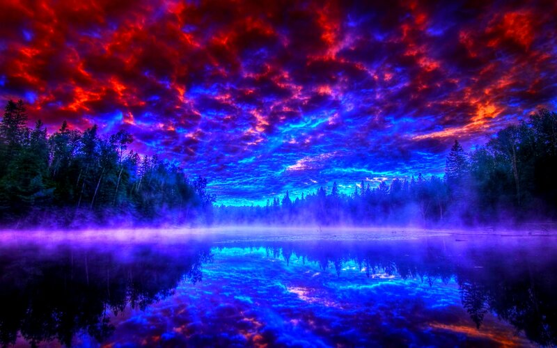 Colorful Sky over Lake