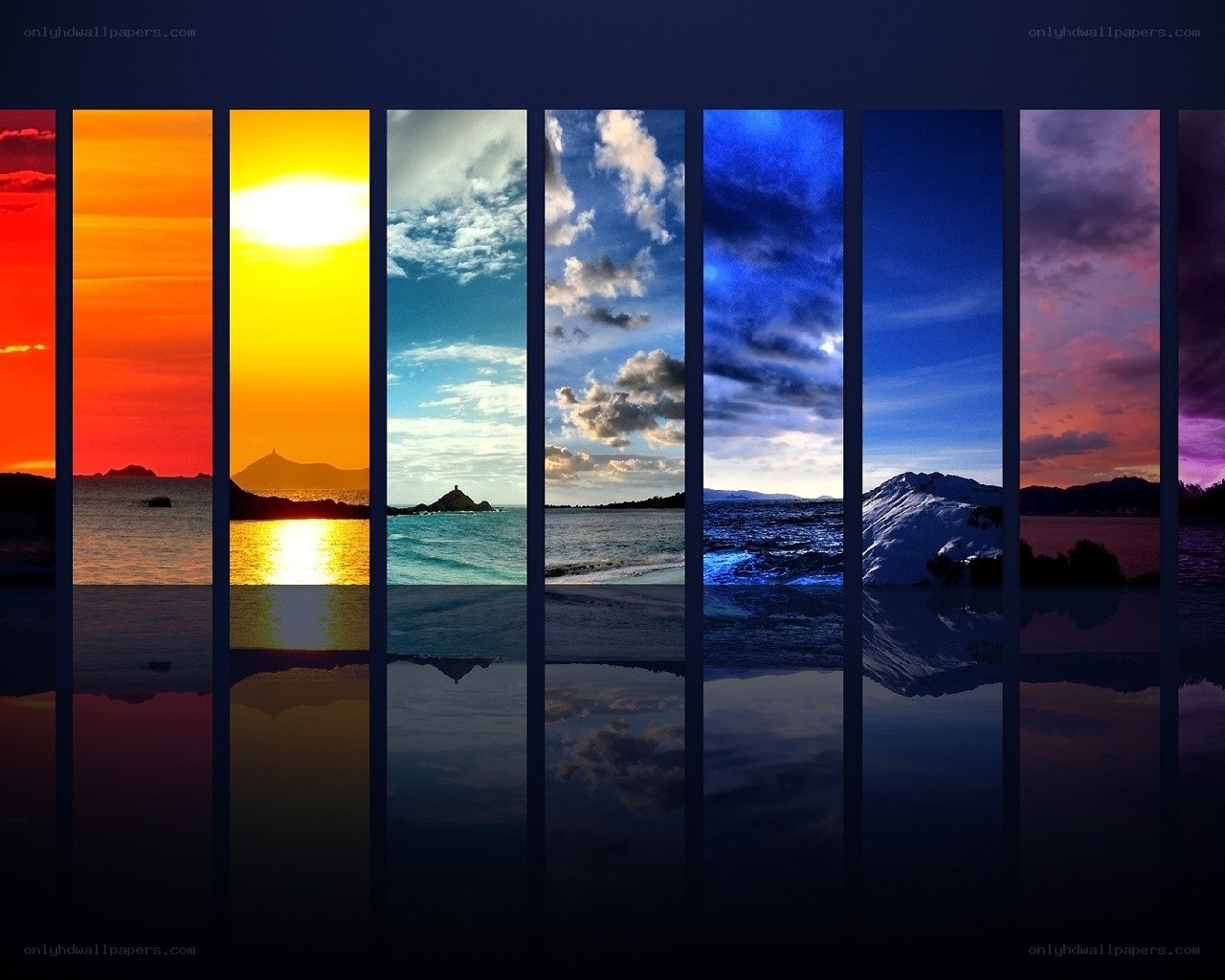 Colorful sky scenes collage