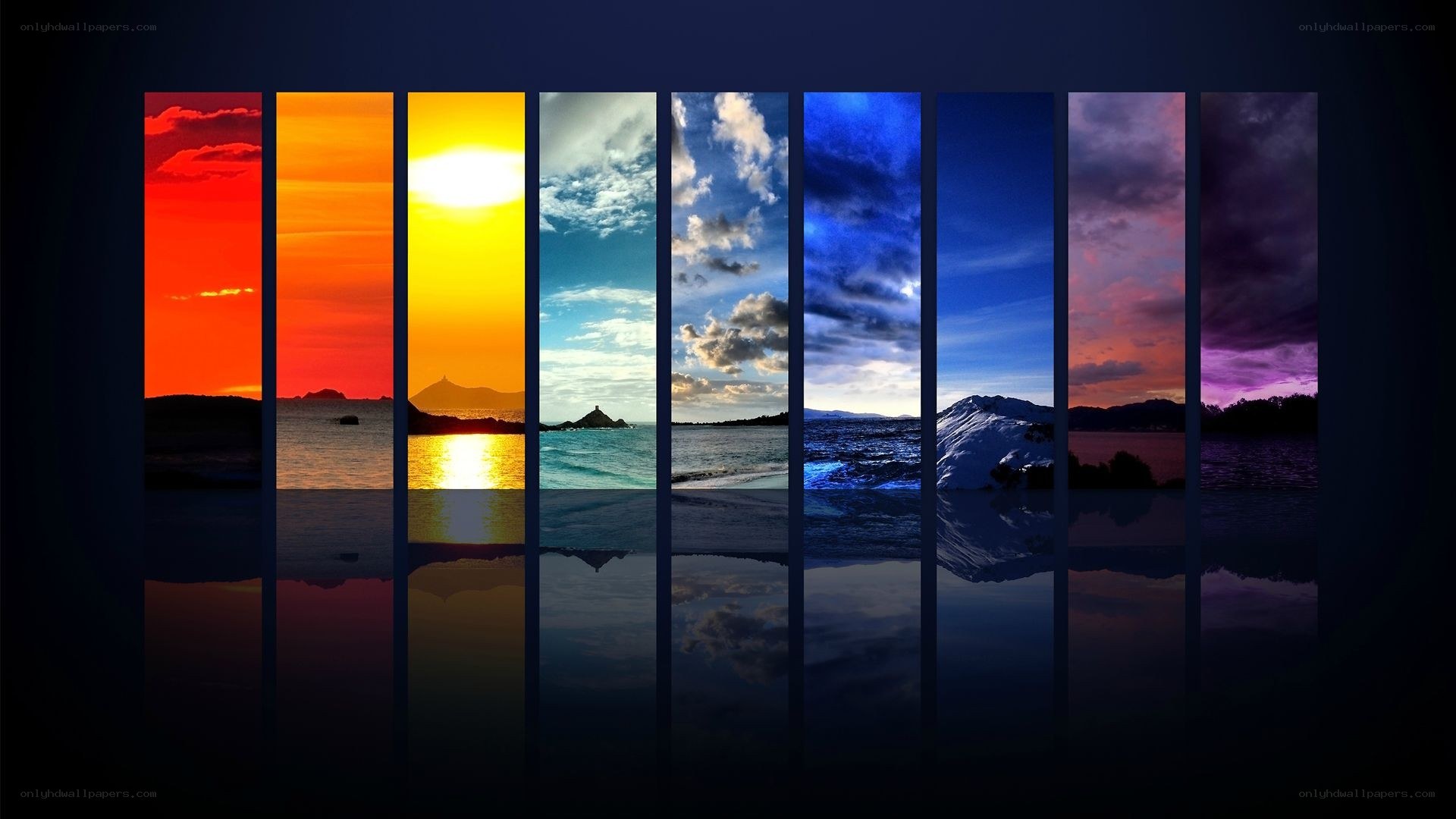 Colorful sky time-lapse collage