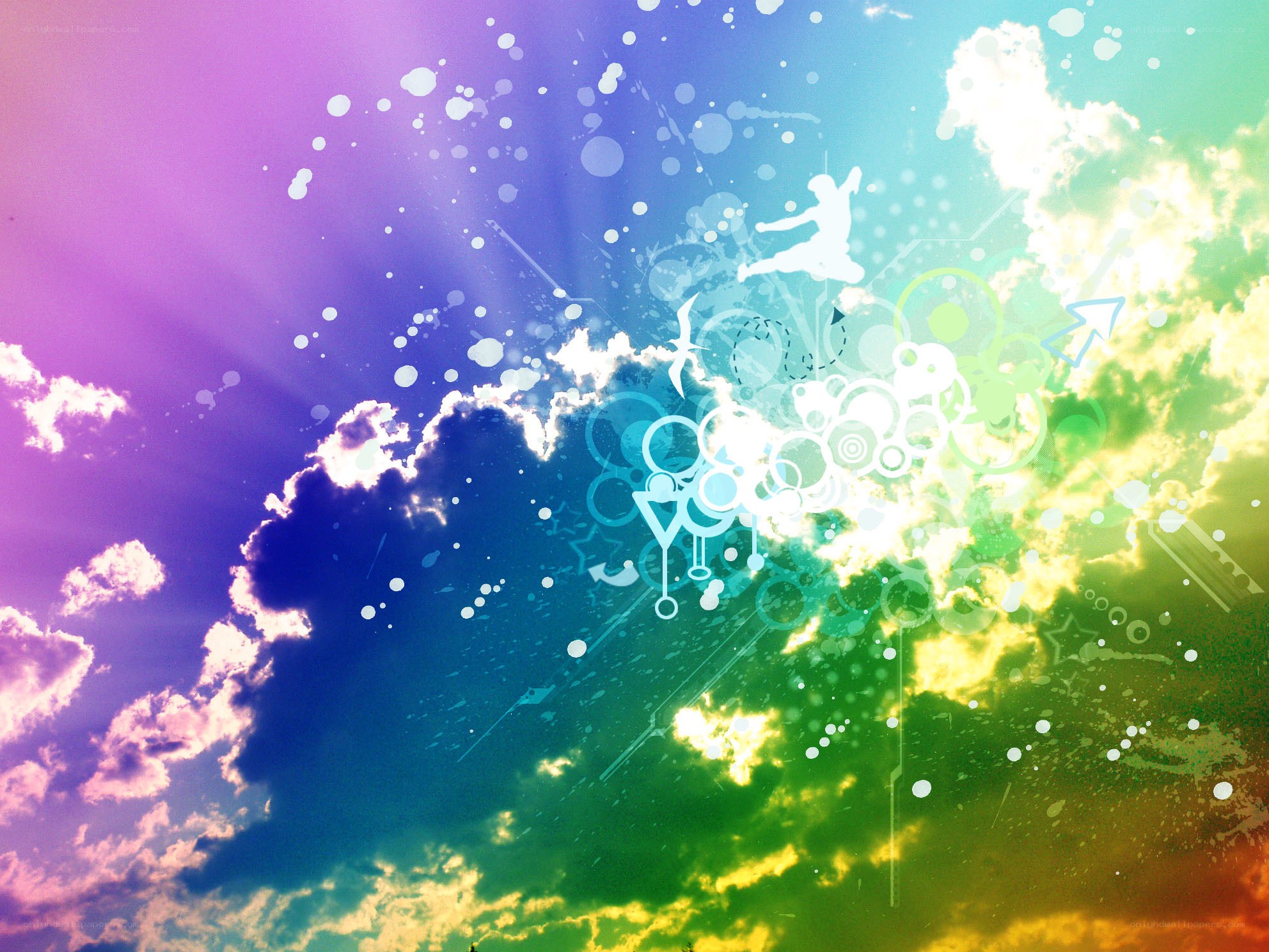 colorful sky with abstract graphics