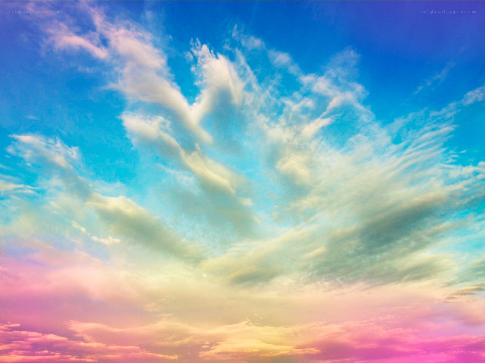 Colorful sky with clouds