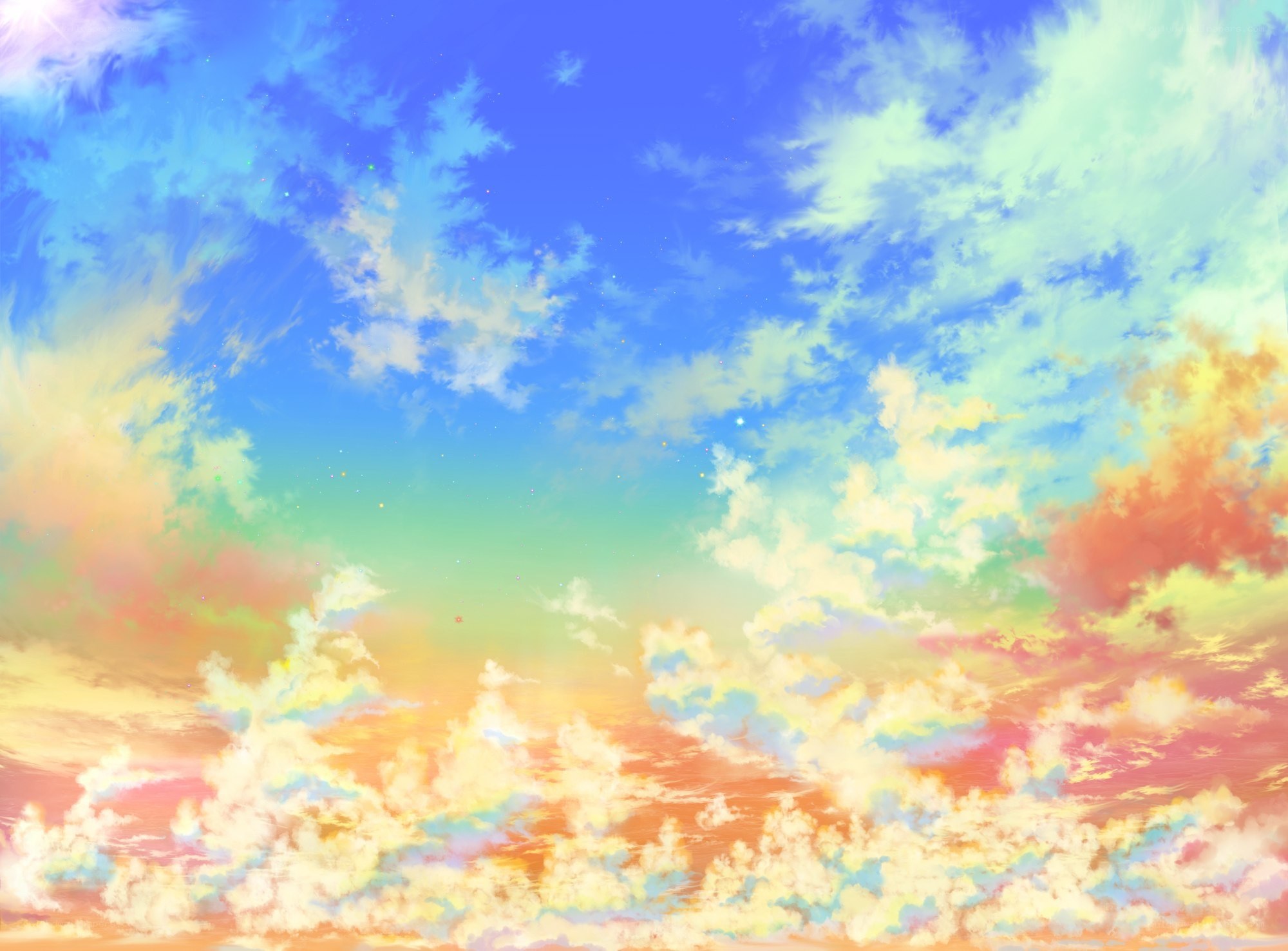 colorful sky with clouds