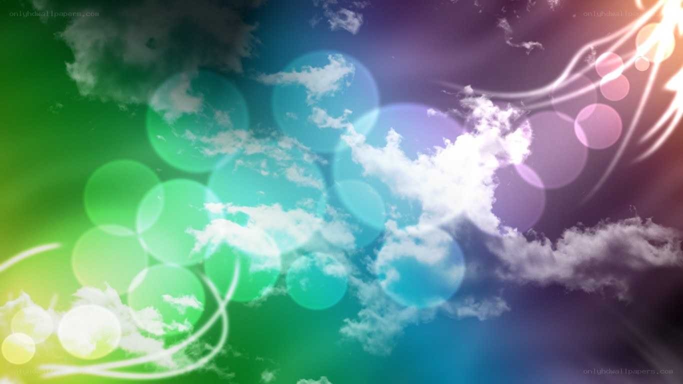 colorful sky with clouds and bokeh