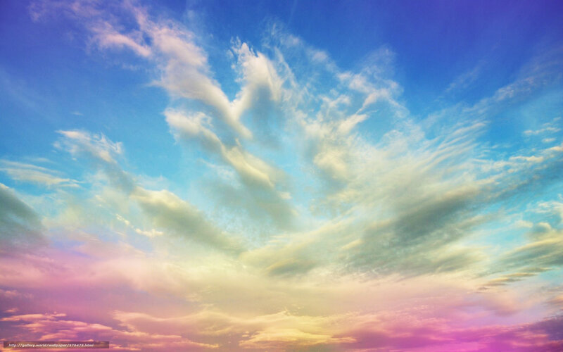 Colorful Sky with Clouds — Blue, Serene