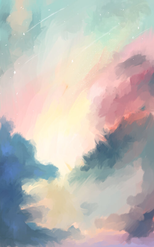 Colorful Sky with Clouds — Pink