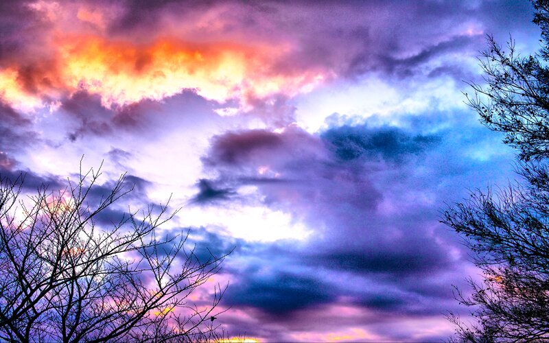 Colorful Sky with Clouds — Purple