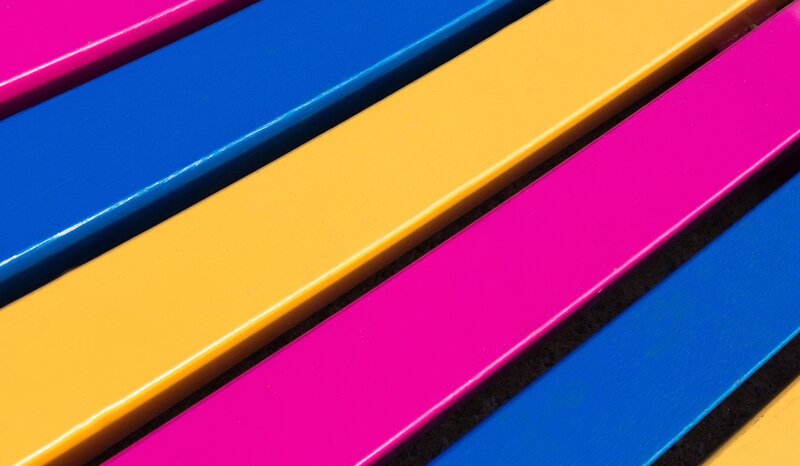 Colorful Slats on Bench