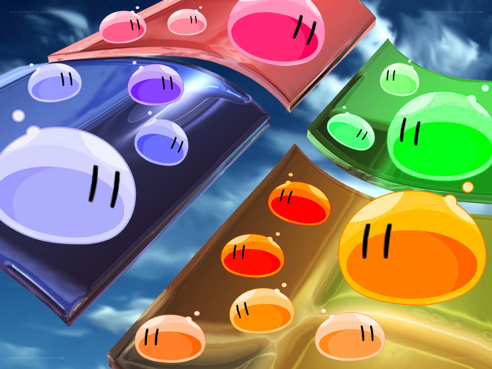 Colorful slime characters